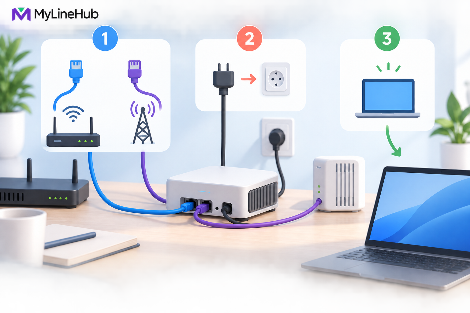 Connecting a MYLO Telephony Appliance: The Two-Cable Setup