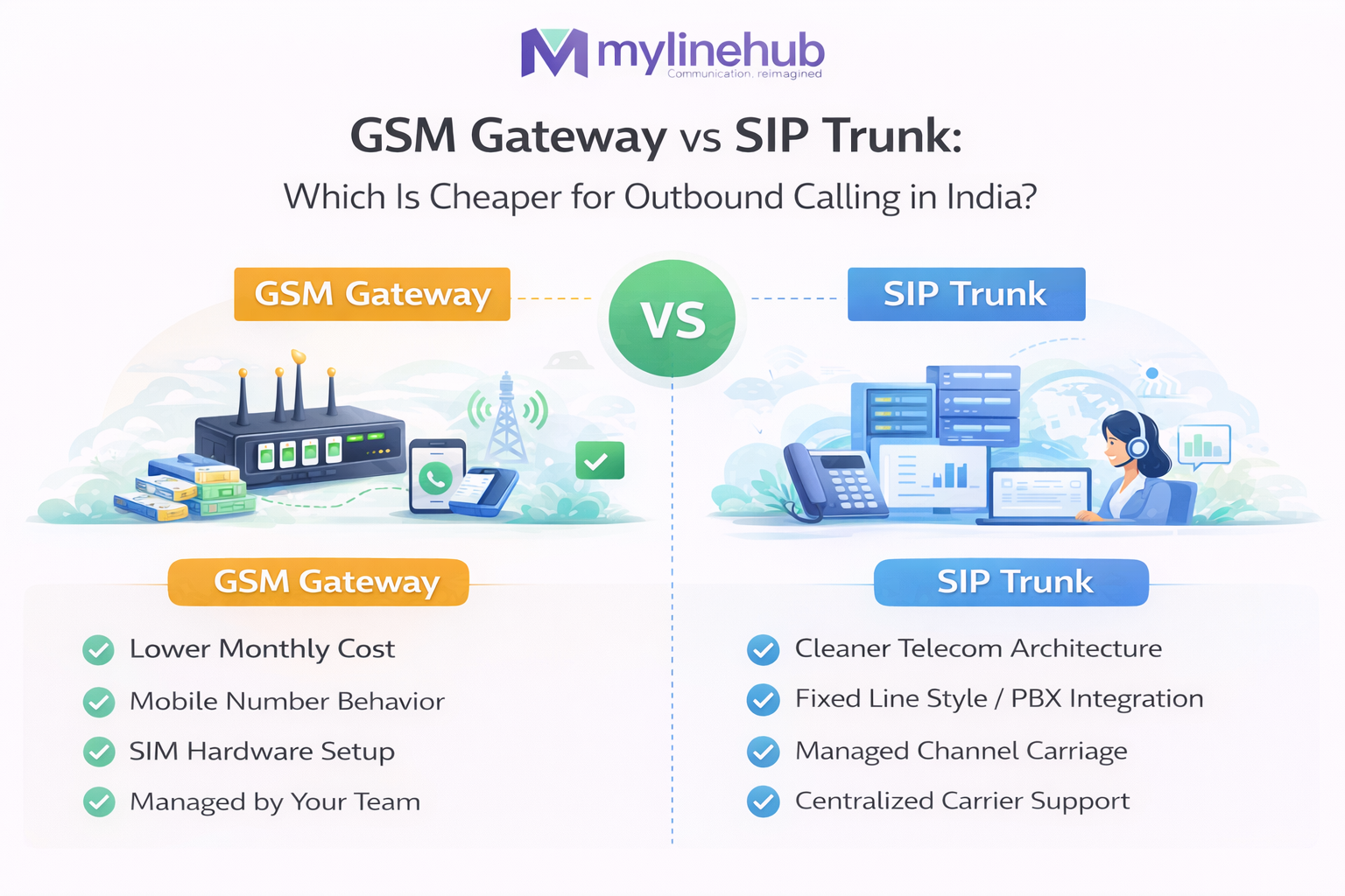 GSM Gateway vs SIP Trunk: Which Is Cheaper for Outbound Calling in India?