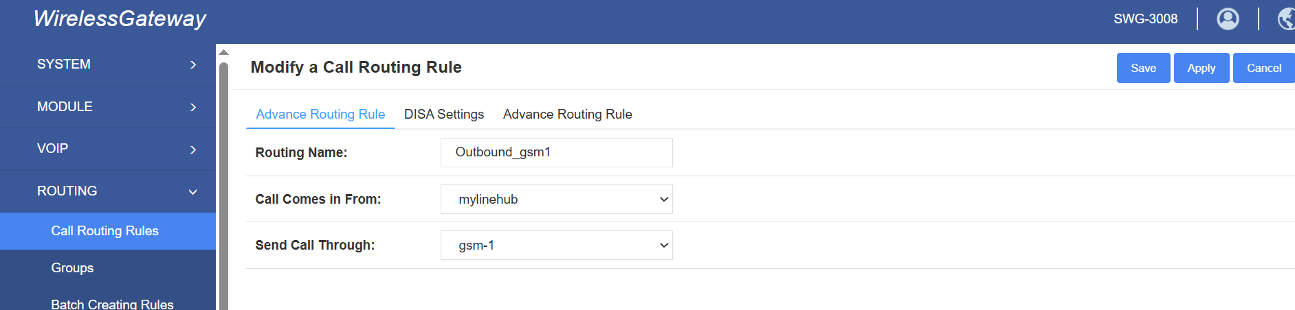 Basic Routing Rule