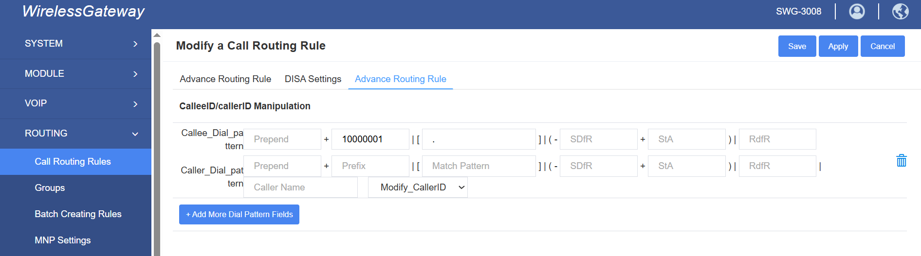 Detailed Routing Rule