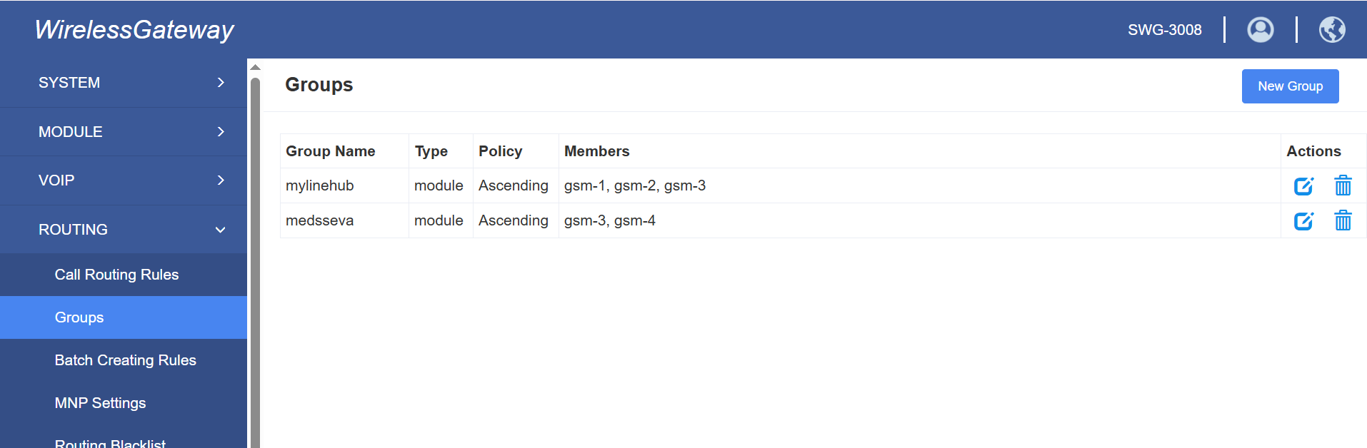 Group Configuration