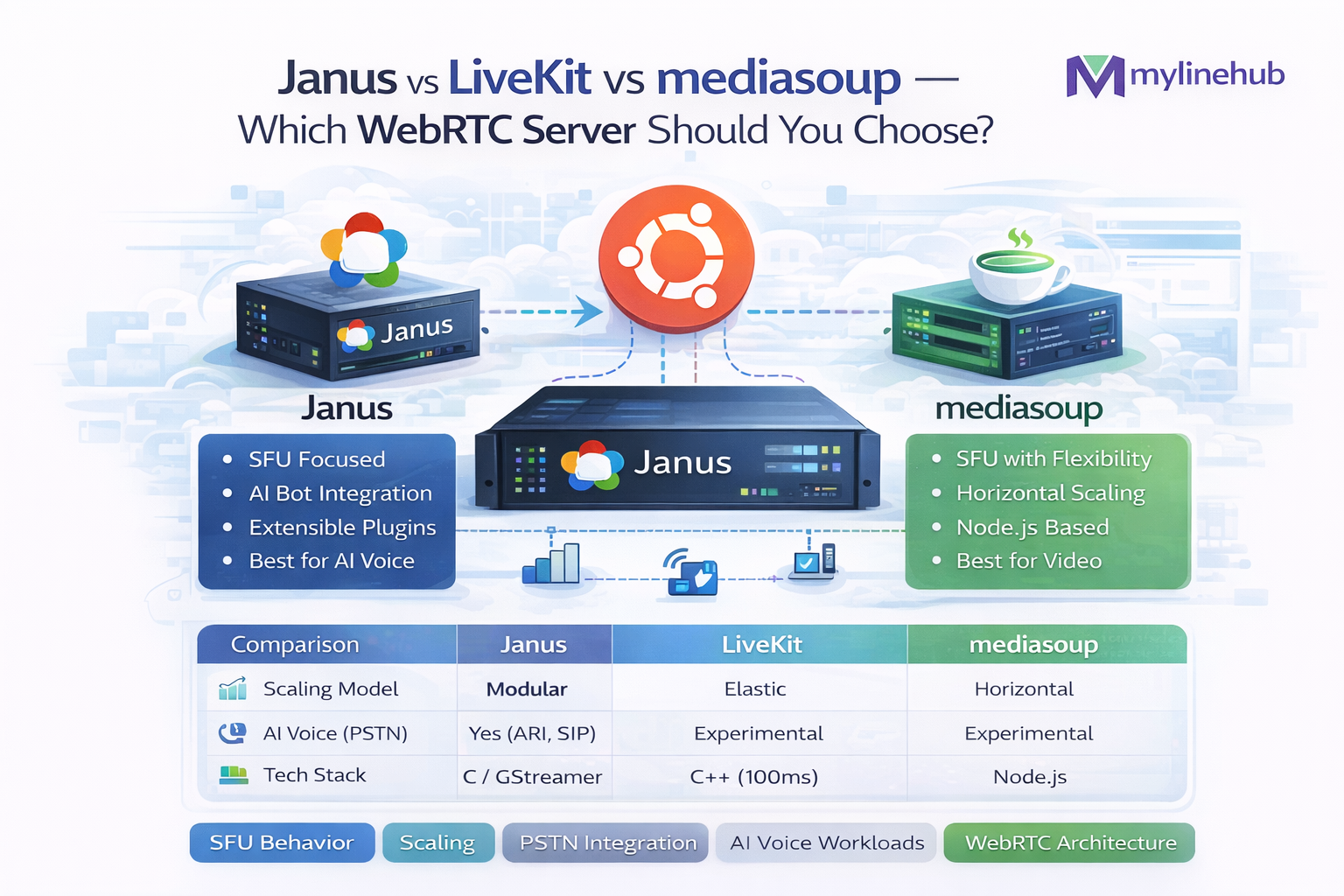 Janus vs LiveKit vs mediasoup — Which WebRTC Server Should You Choose?