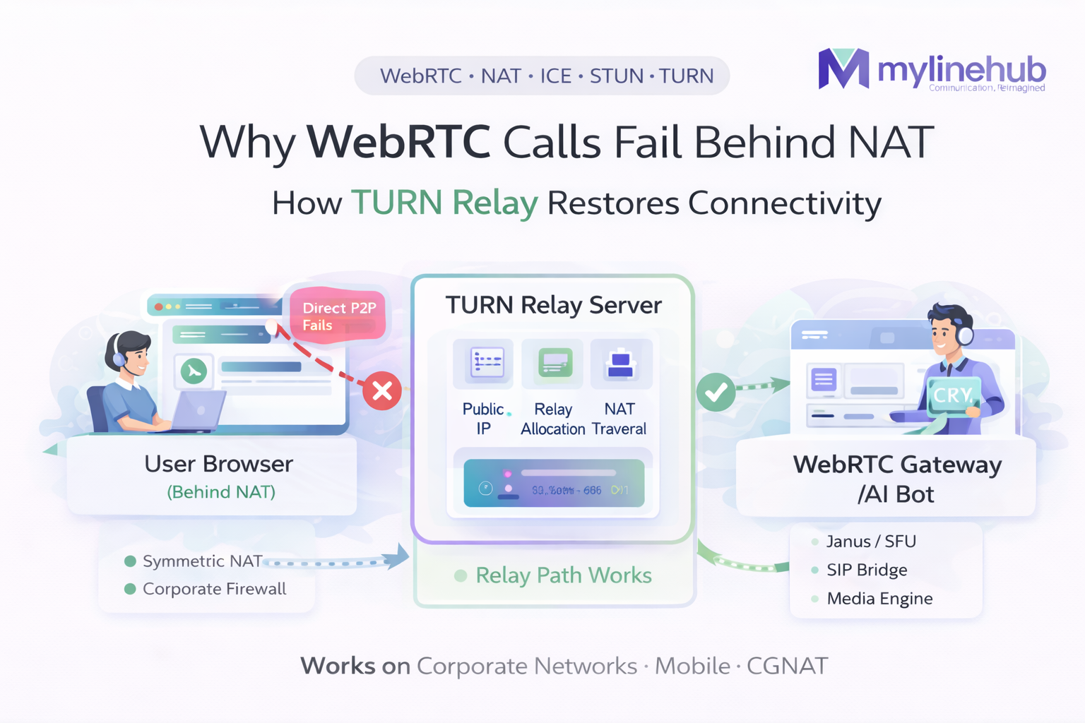 Why WebRTC Calls Fail Behind NAT (And How TURN Fixes It)