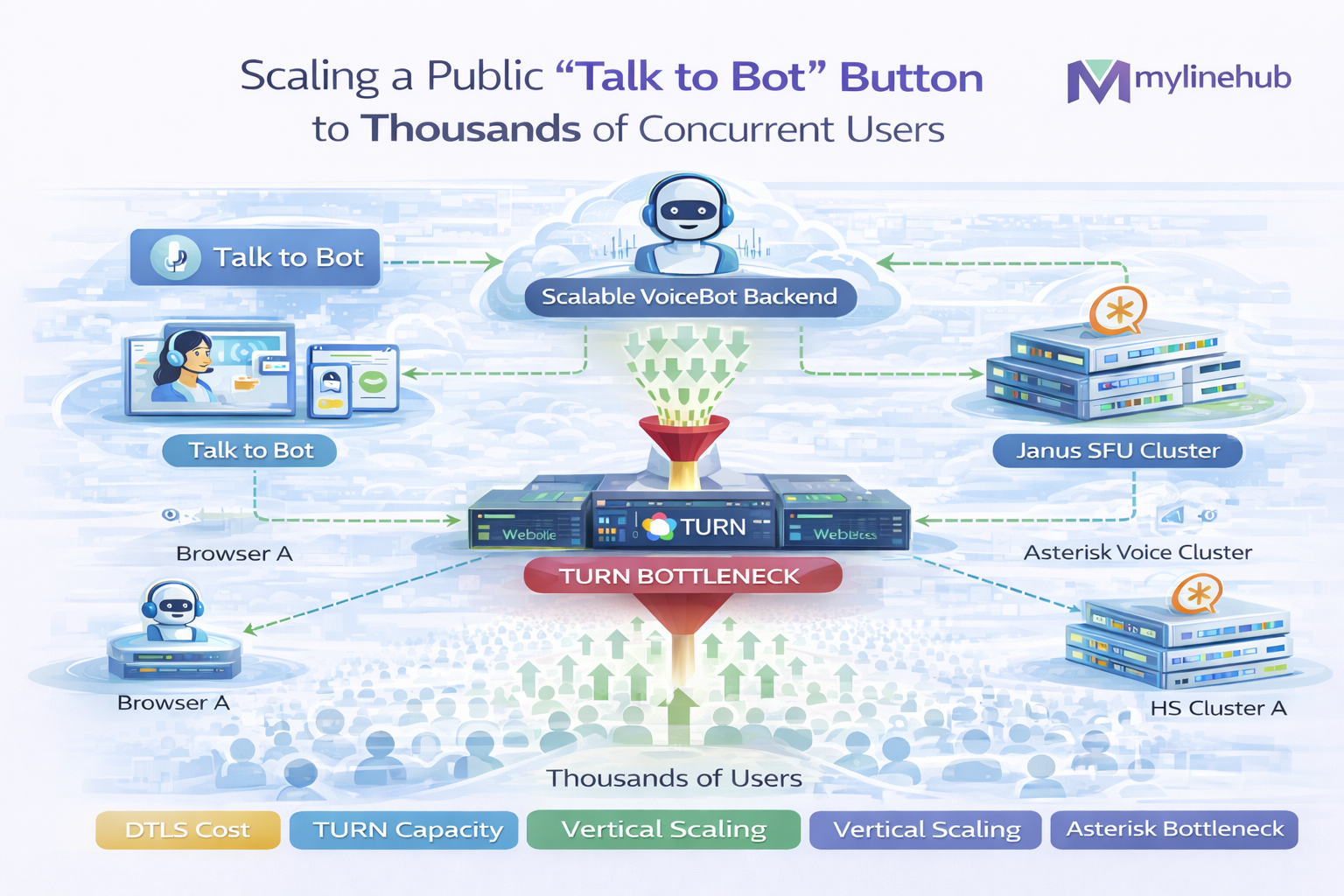 Scaling a Public “Talk to Bot” Button to Thousands of Concurrent Users