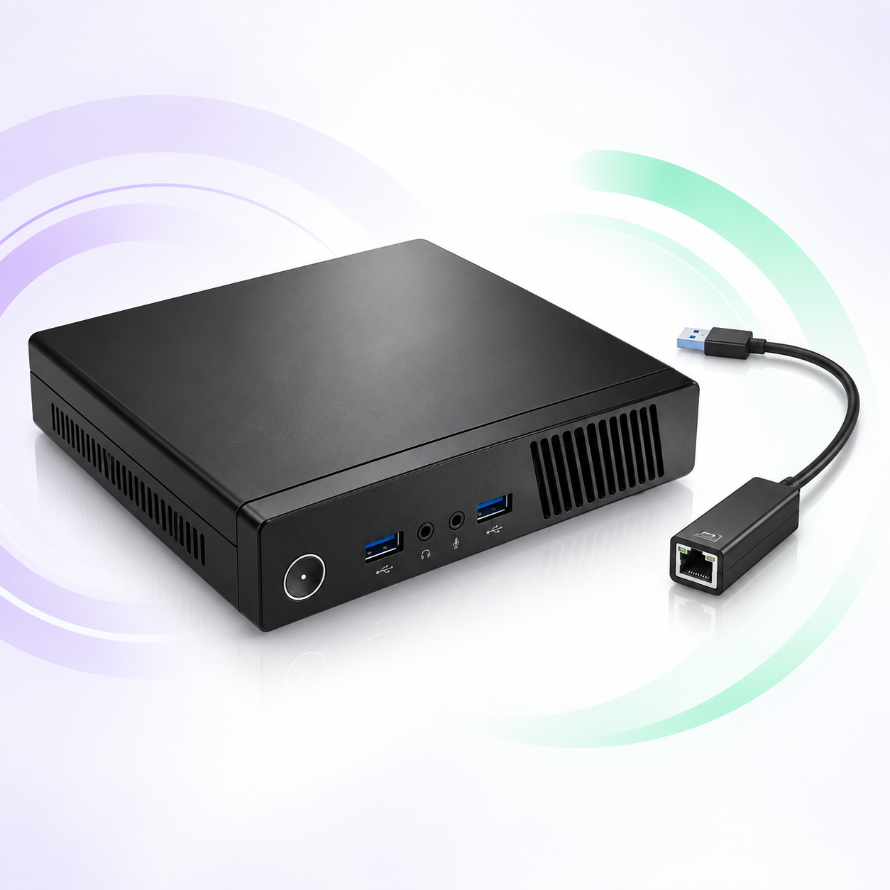 MYLO on-premise telephony appliance with USB to Ethernet adapter